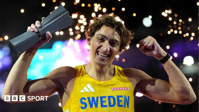 Armand 'Mondo' Duplantis celebrates after being crowned Ultimate champion