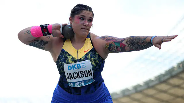 Jackson sets North American shot put record in Berlin — image accompanying Athletics Weekly's report