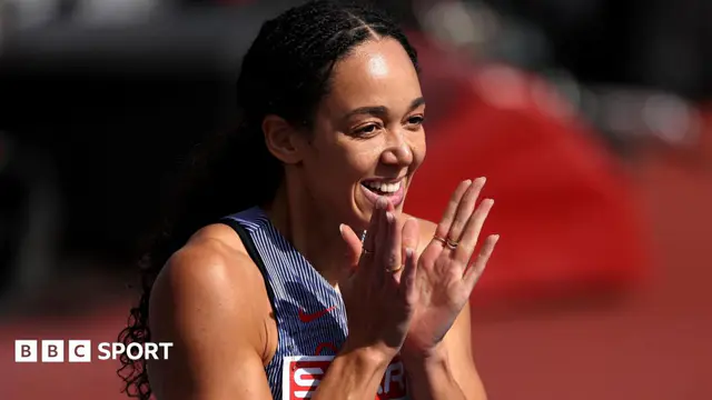 Katarina Johnson-Thompson applauds the crowd at the European Athletics Championships in Birmingham