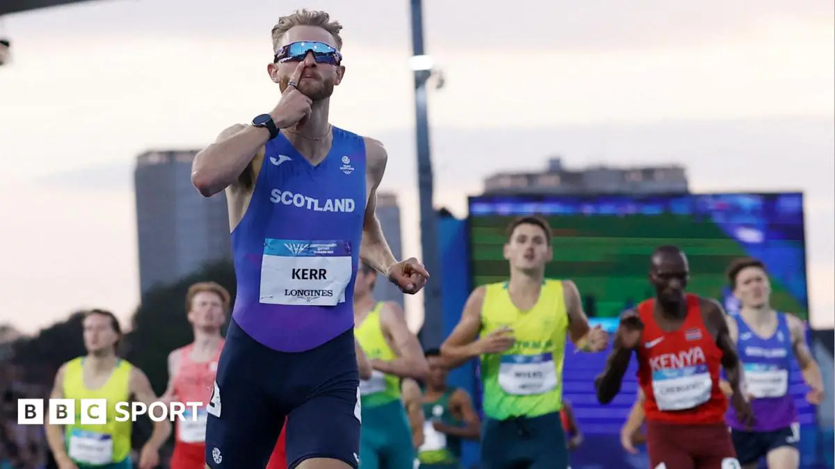 Kerr wins emotional Commonwealth Games mile race — image accompanying BBC Sport Athletics's report