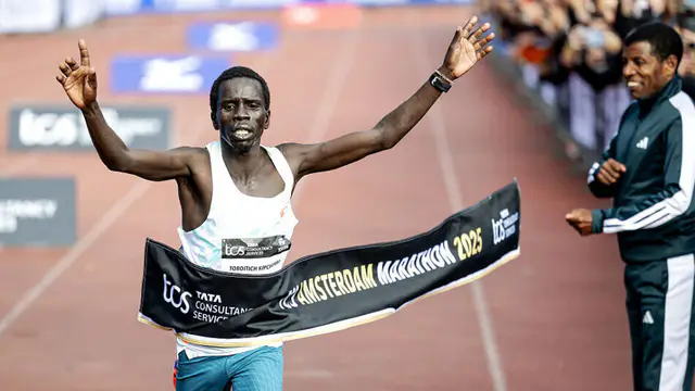 Kipchumba aims to break own record at Amsterdam Marathon — image accompanying Athletics Weekly's report