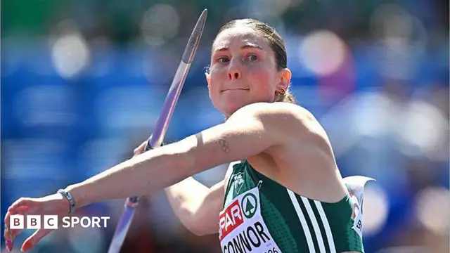 Kate O'Connor throws the javelin