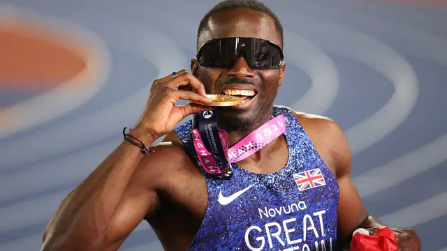 Romell Glave wins European 100m title in Birmingham — image accompanying Athletics Weekly's report