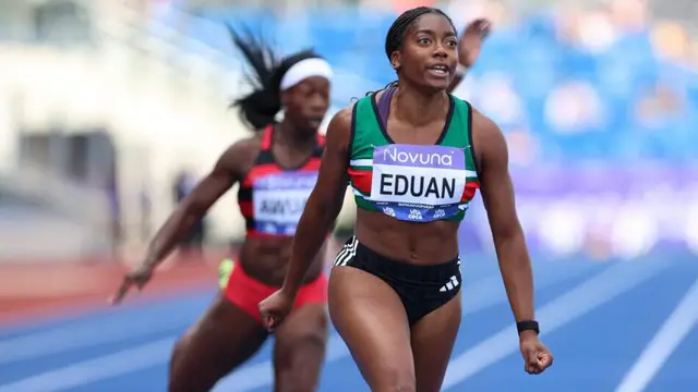 Success Eduan Wins British 200m Title Amidst Midwifery Studies — image accompanying Athletics Weekly's report
