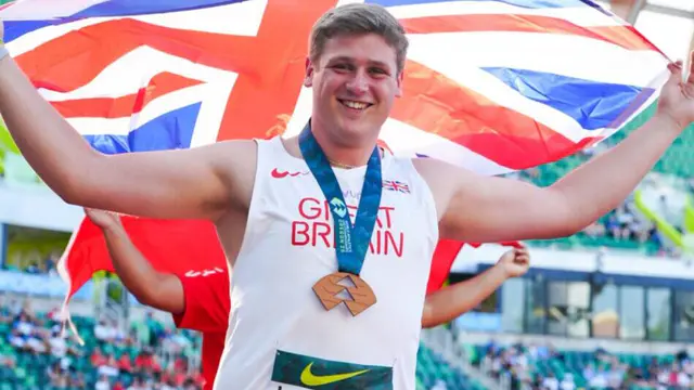 Wyatt Larkins wins Britain's first medal at World U20 Champs — image accompanying Athletics Weekly's report